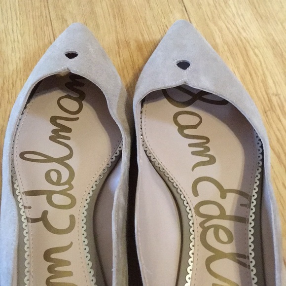 Sam Edelman Rosalie Scalloped Oatmeal Suede Flat 9 - Picture 8 of 8